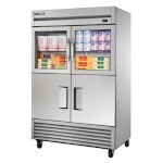 True T-49-2-G-2-HC~FGD01 - Refrigerator, two-section, (2) glass & (2) solid half doors